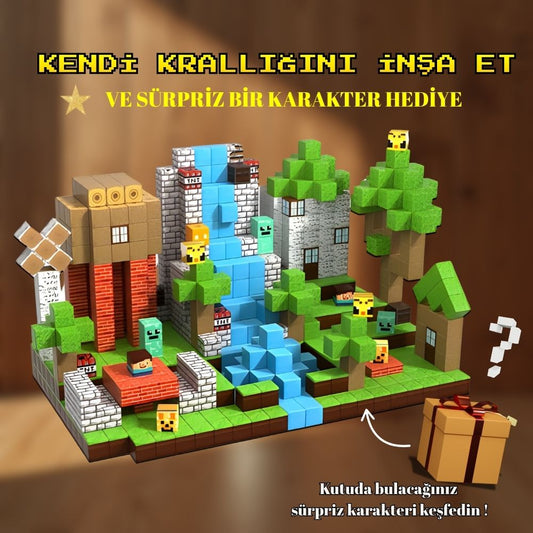 Manyetik yapı oyunu: yaratıcı piksel blok seti